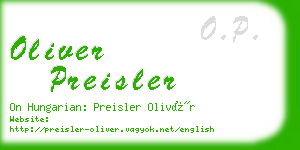 oliver preisler business card